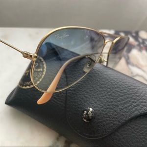 Ray-Ban Aviator Sunglasses Gold with Blue Gradient
